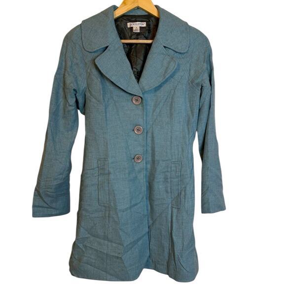 Pendleton Jackets & Blazers - Pendleton Women’s Longline Virgin Wool Light Blue Pea Coat Single Breasted SZ 4